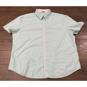 Calvin Klein Mens Mint Green CK Short Sleeve Button Down Shirt - Size XL